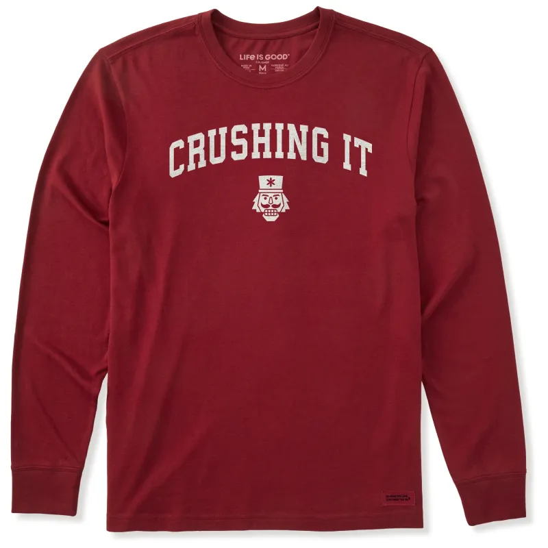 Men's Crushing It Arch Long Sleeve Crusher Tee sold by Life is Good