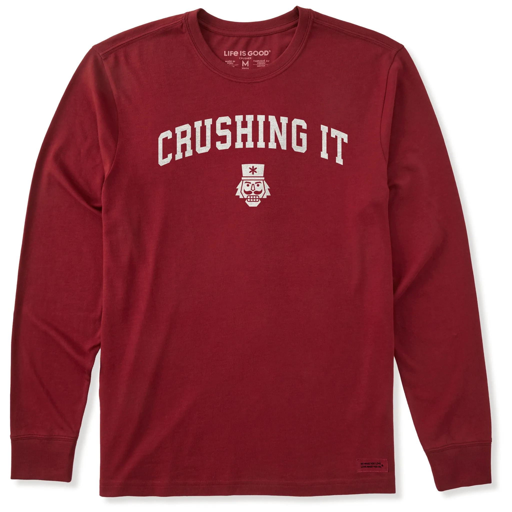 Men's Crushing It Arch Long Sleeve Crusher Tee sold by Life is Good
