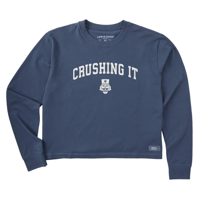 Women's Crushing It Arch Long Sleeve Crusher Boxy Tee sold by Life is Good