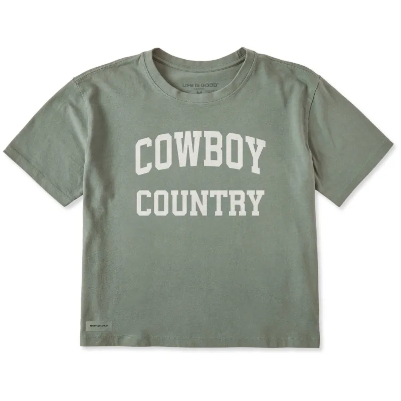 Women's Cowboy Country Arch Short Sleeve Crusher Boxy Tee sold by Life is Good