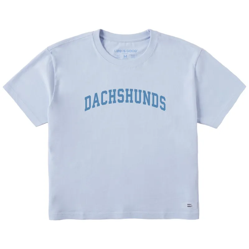 Women's Dachshunds Arch Short Sleeve Crusher Boxy Tee sold by Life is Good
