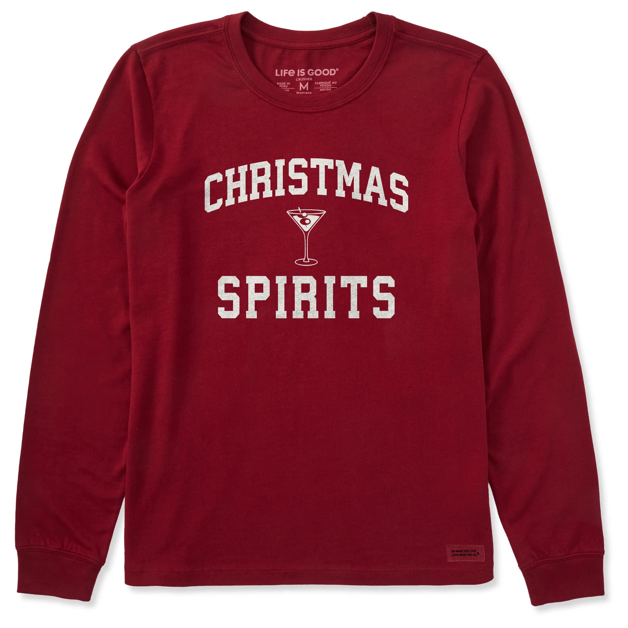 Women's Christmas Spirits Arch Long Sleeve Crusher Tee sold by Life is Good