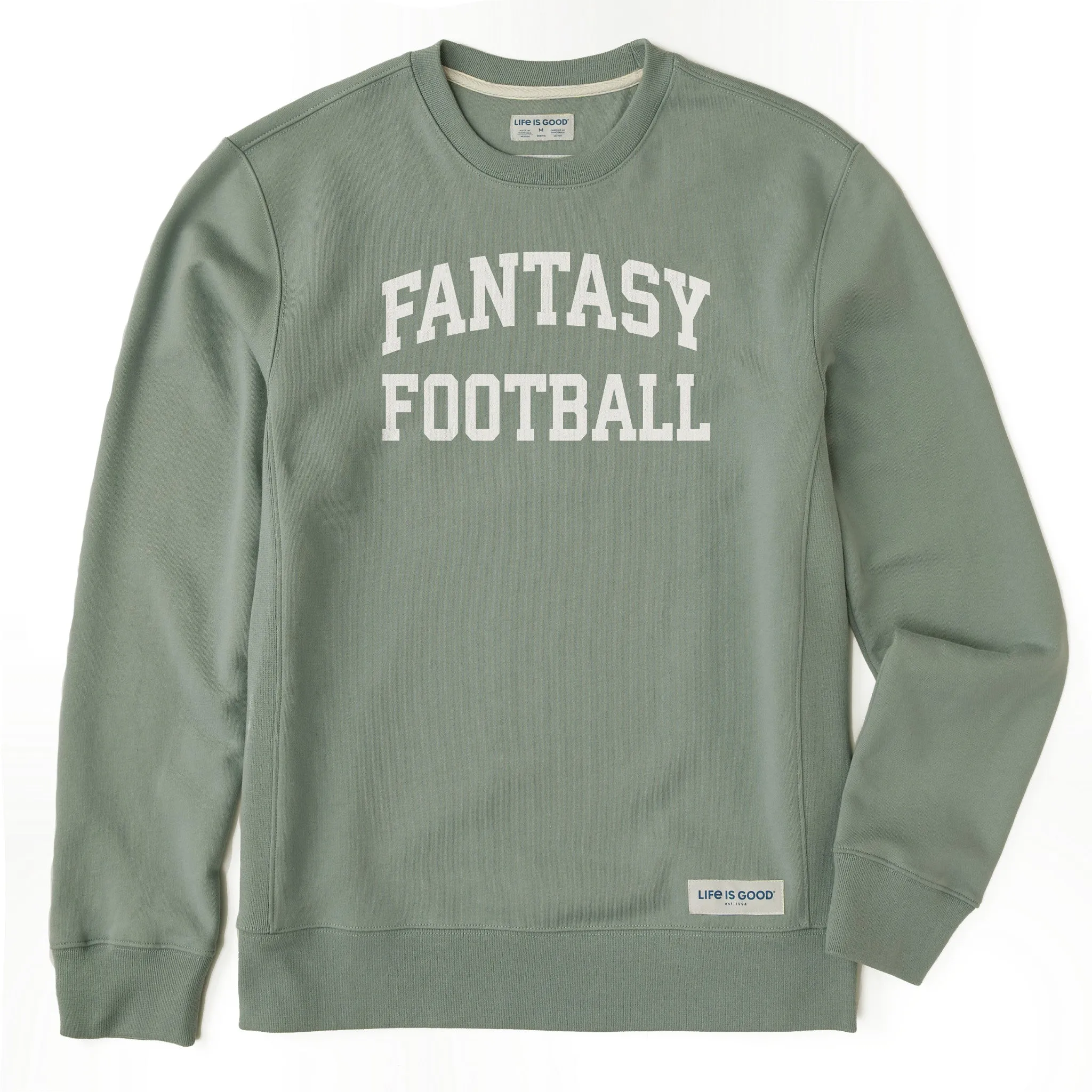 Men's Fantasy Football Arch Simply True Fleece Crew sold by Life is Good