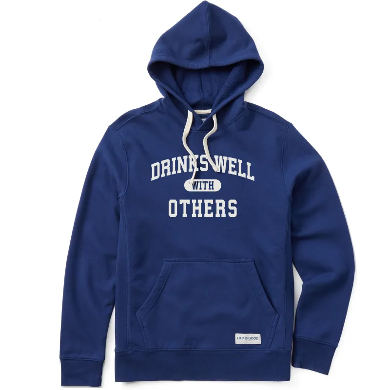 Men's Drinks Well with Others Arch Simply True Fleece Hoodie sold by Life is Good