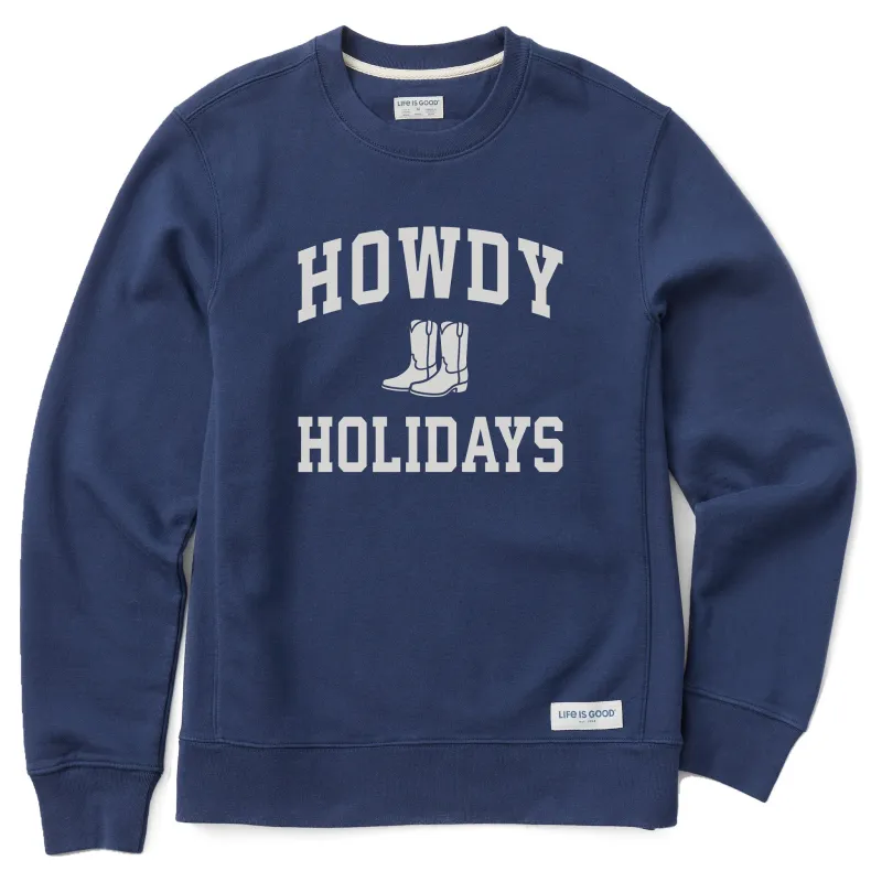 Men's Howdy Holidays Arch Simply True Fleece Crew sold by Life is Good