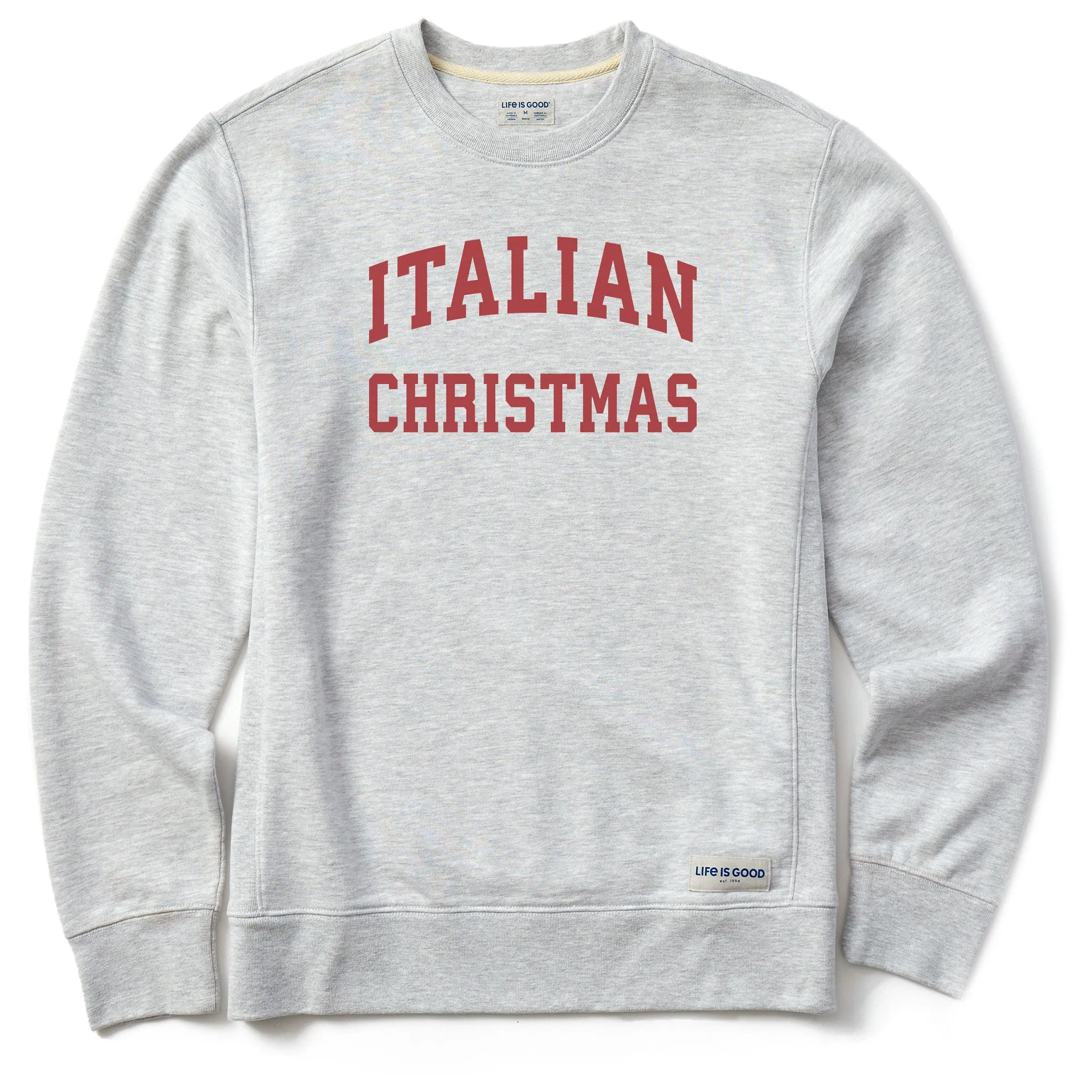 Men's Italian Christmas Arch Simply True Fleece Crew sold by Life is Good