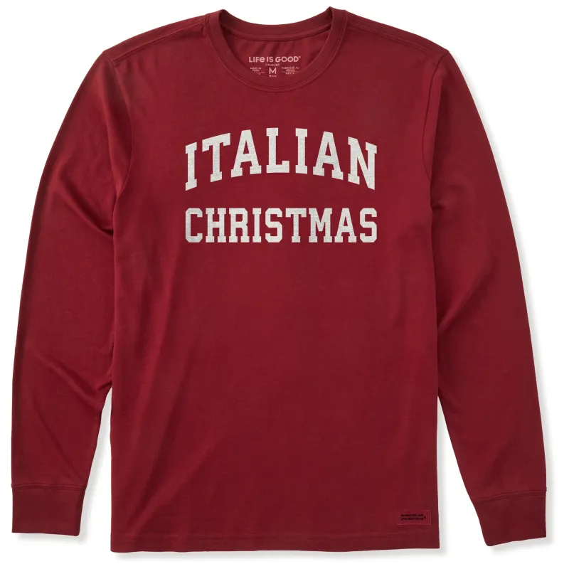 Men's Italian Christmas Arch Long Sleeve Crusher Tee made by Life is Good