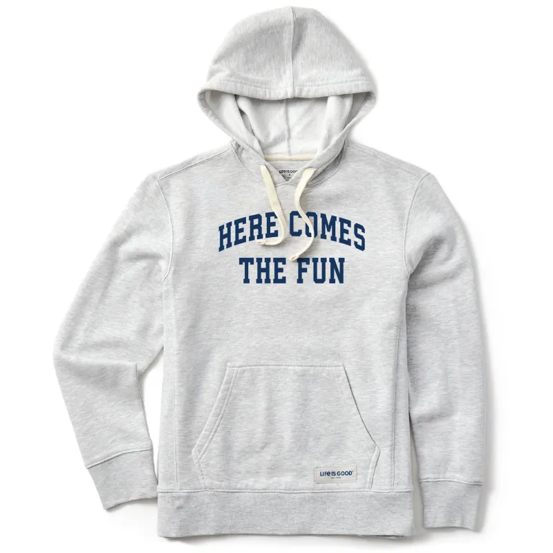 Women's Here Comes the Fun Arch Simply True Fleece Hoodie sold by Life is Good
