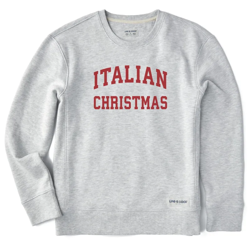 Women's Italian Christmas Arch Simply True Fleece Crew sold by Life is Good
