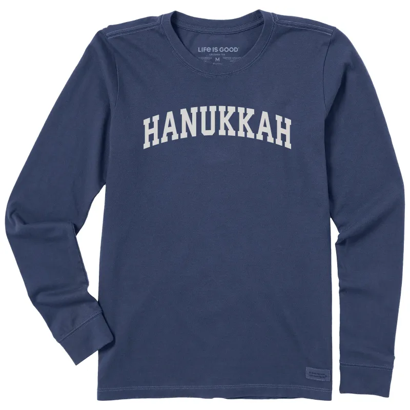 Women's Hanukkah Arch Long Sleeve Crusher Tee sold by Life is Good