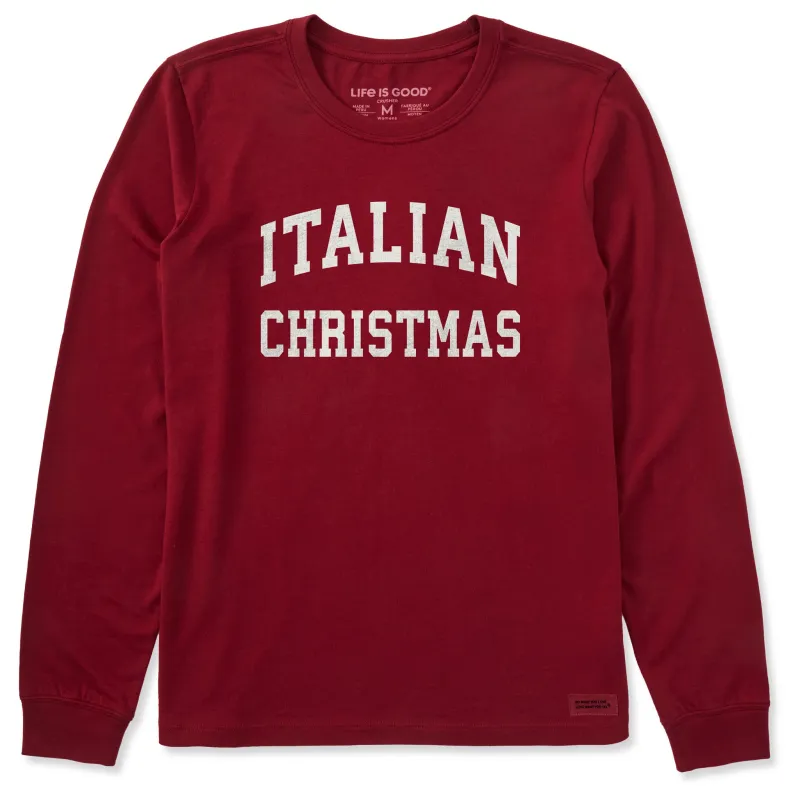 Women's Italian Christmas Arch Long Sleeve Crusher Tee made by Life is Good