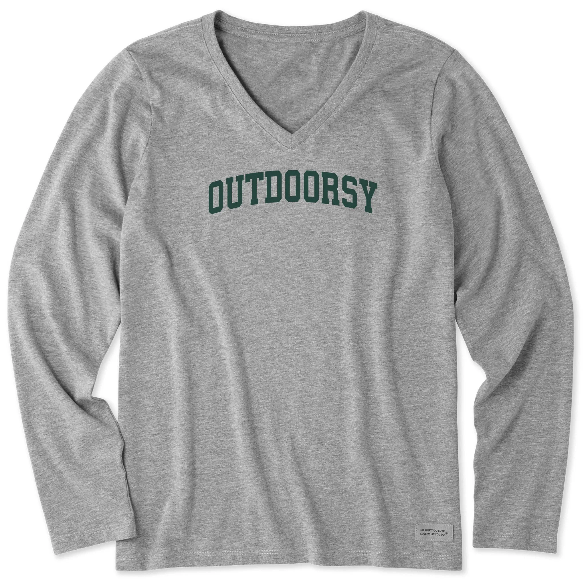 Women's Outdoorsy Arch Long Sleeve Crusher Vee sold by Life is Good