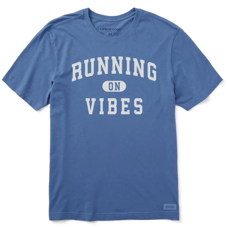 Men's Running on Vibes Arch Short Sleeve Crusher Tee sold by Life is Good