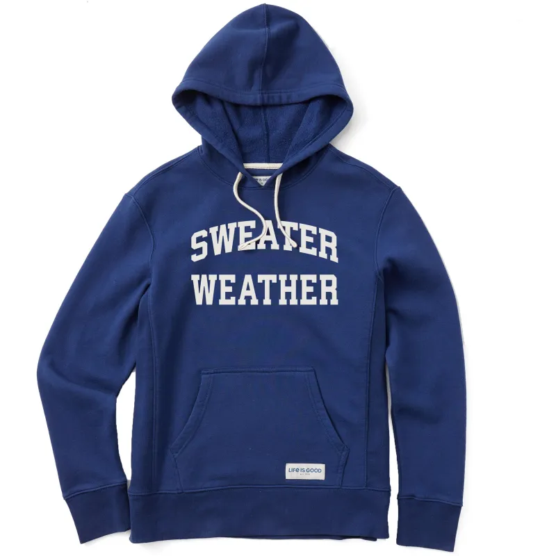 Women's Sweater Weather Arch Simply True Fleece Hoodie sold by Life is Good