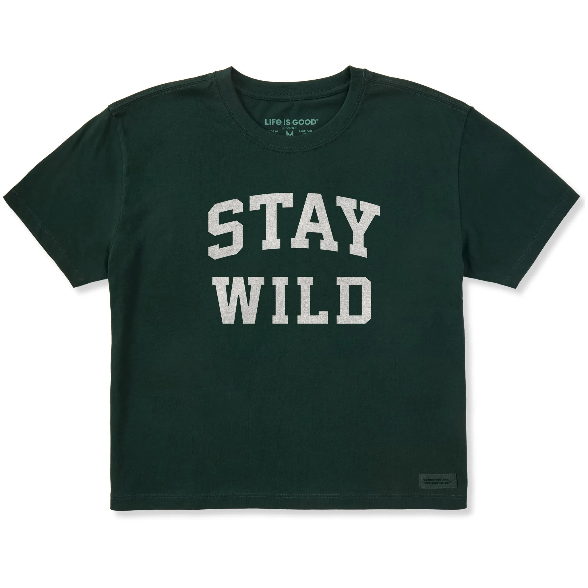 Women's Stay Wild Arch Short Sleeve Crusher Boxy Tee sold by Life is Good