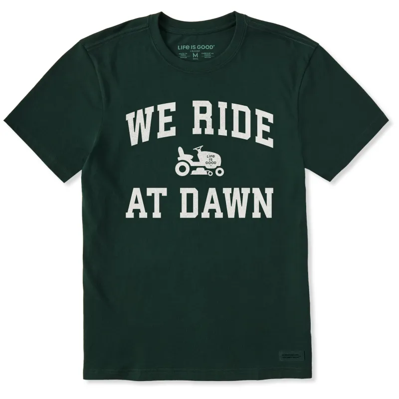 Men's We Ride at Dawn Arch Short Sleeve Crusher Tee sold by Life is Good