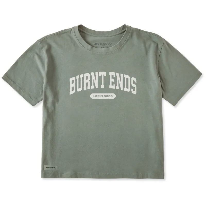 Women's Burnt Ends Arch Short Sleeve Crusher Boxy Tee sold by Life is Good