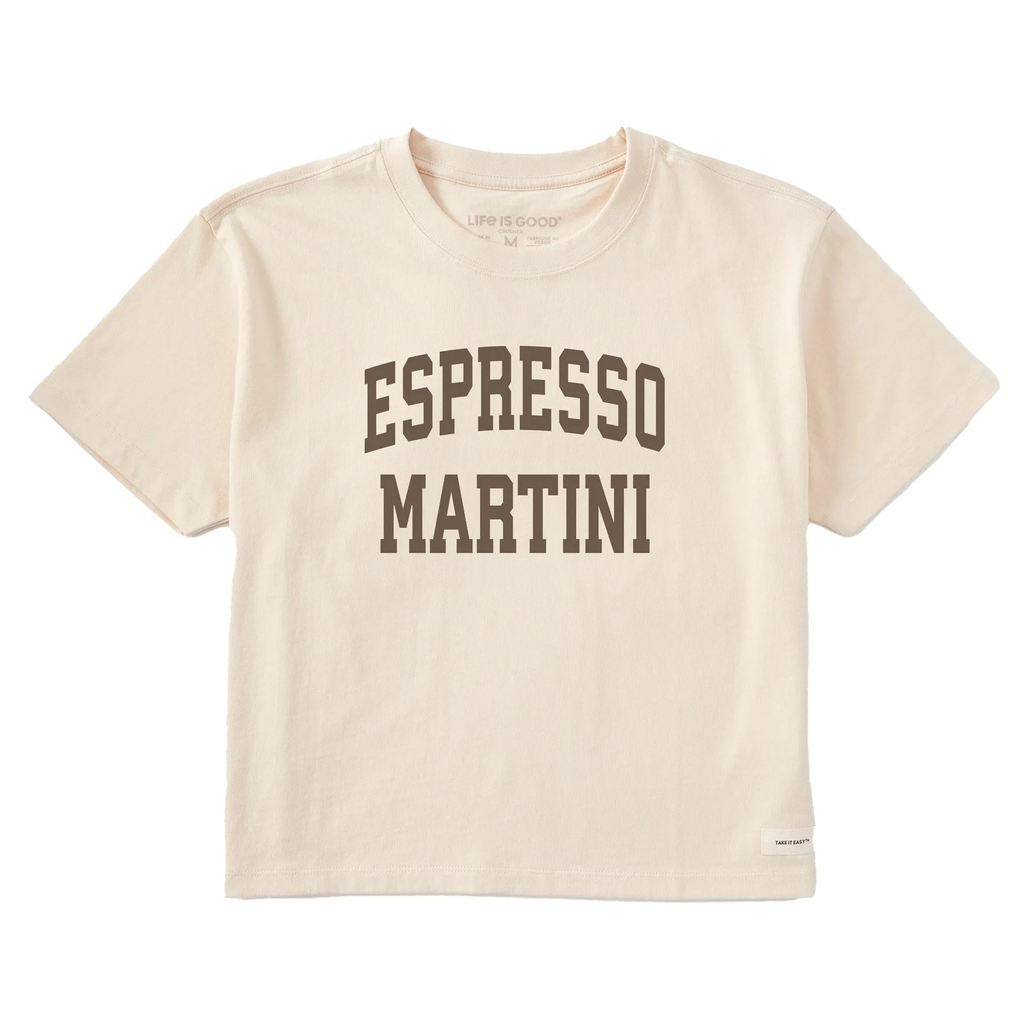 Women's Espresso Martini Arch Short Sleeve Crusher Boxy Tee sold by Life is Good