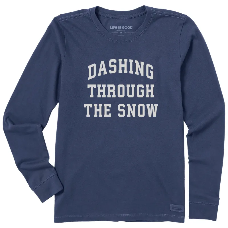 Women's Dashing Through the Snow Arch Long Sleeve Crusher Tee sold by Life is Good
