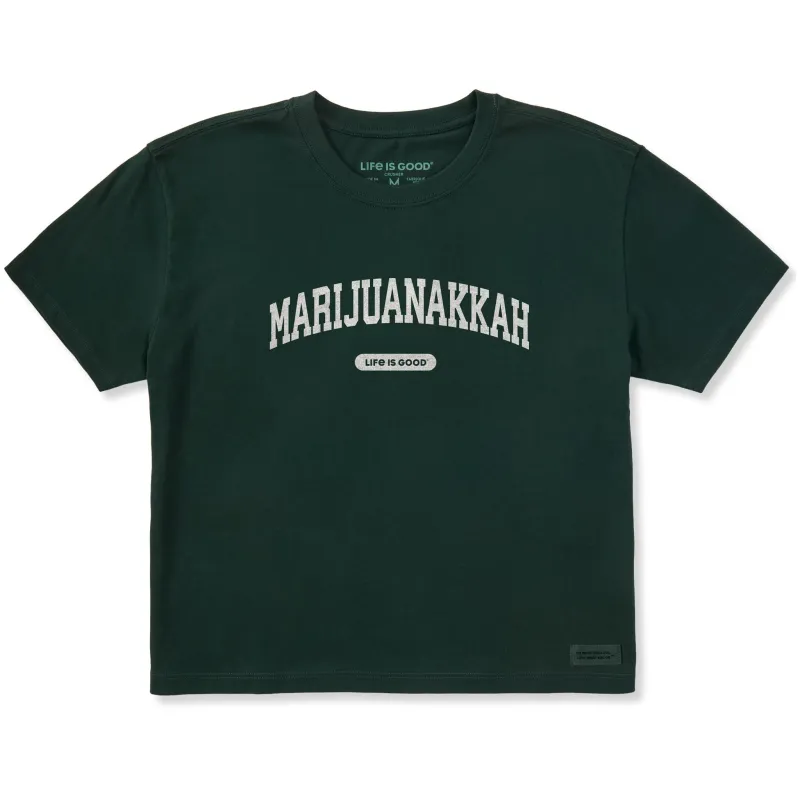 Women's Marijuanakkah Arch Short Sleeve Crusher Boxy Tee sold by Life is Good