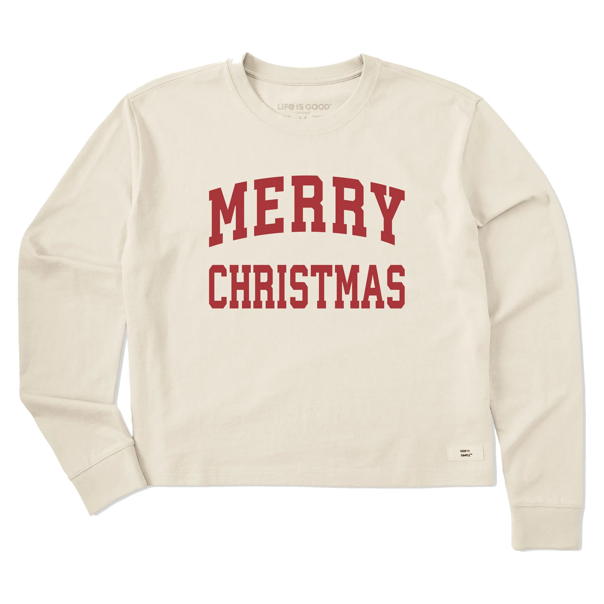 Women's Merry Christmas Arch Long Sleeve Crusher Boxy Tee sold by Life is Good