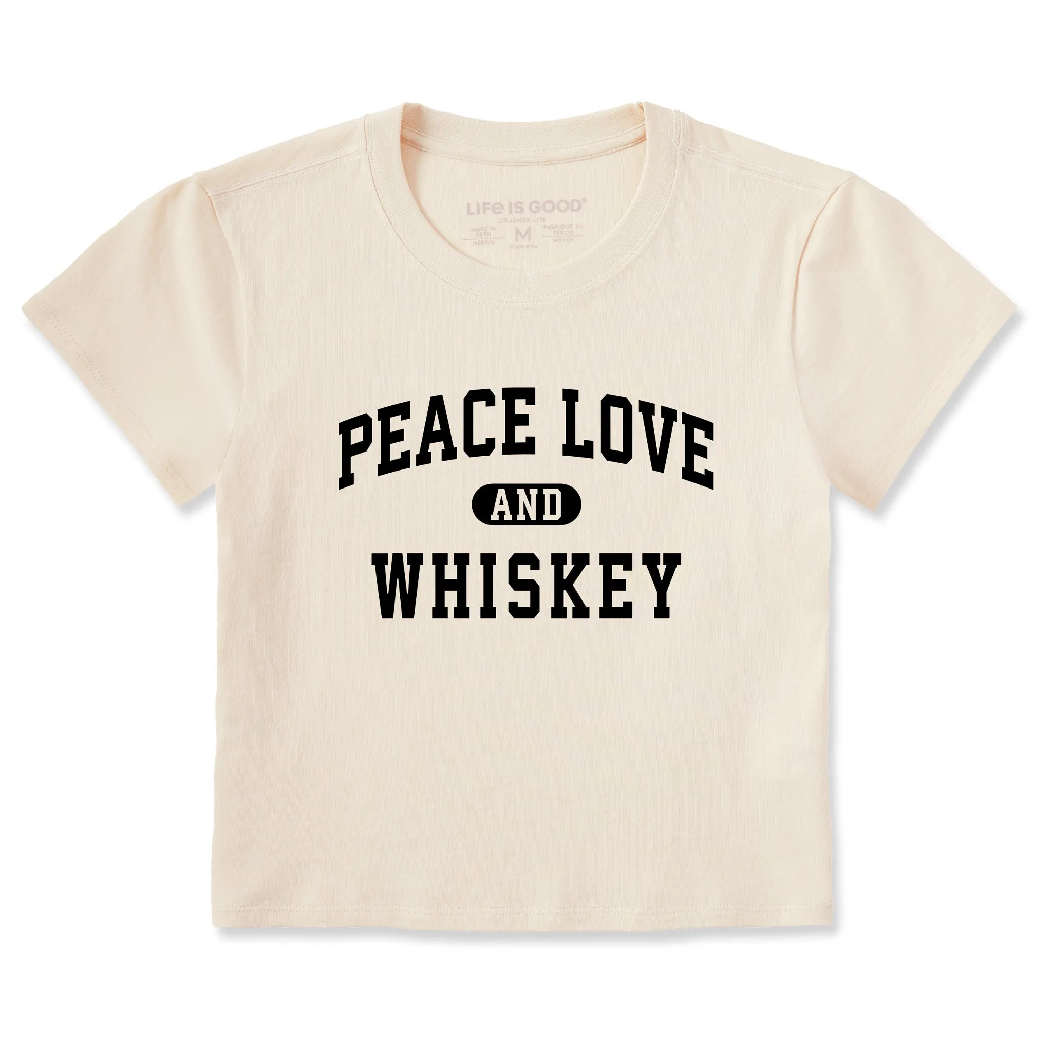 Women's Peace Love and Whiskey Arch Crusher-LITE Shrunken Tee sold by Life is Good