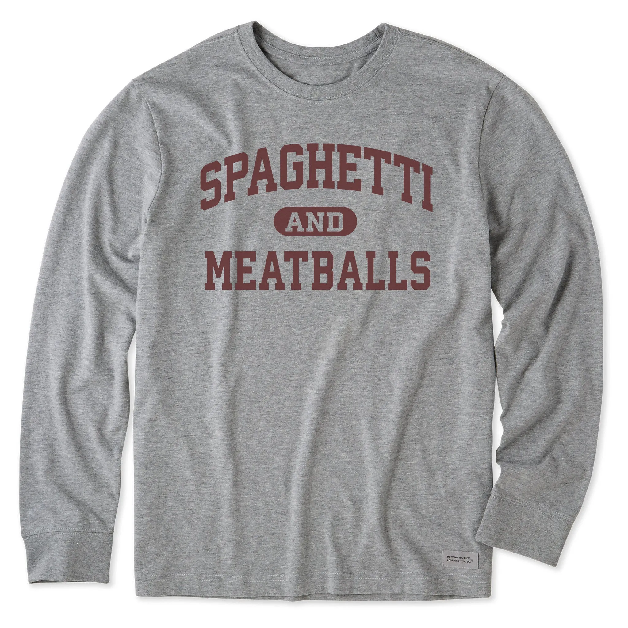 Men's Spaghetti and Meatballs Arch Long Sleeve Crusher Tee sold by Life is Good