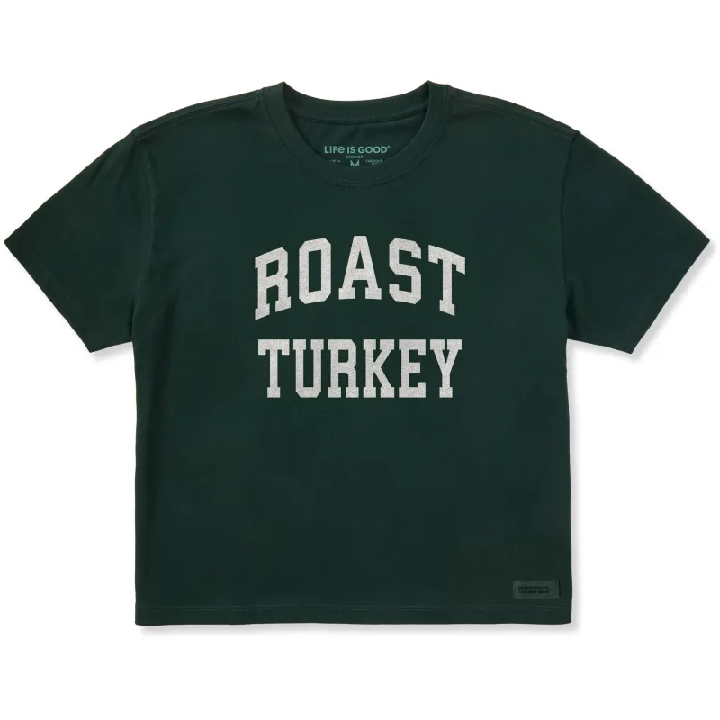 Women's Roast Turkey Arch Short Sleeve Crusher Boxy Tee sold by Life is Good