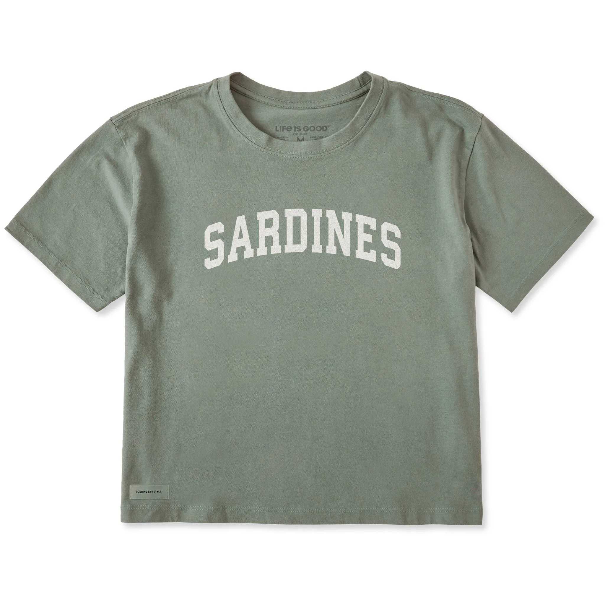 Women's Sardines Arch Short Sleeve Crusher Boxy Tee sold by Life is Good