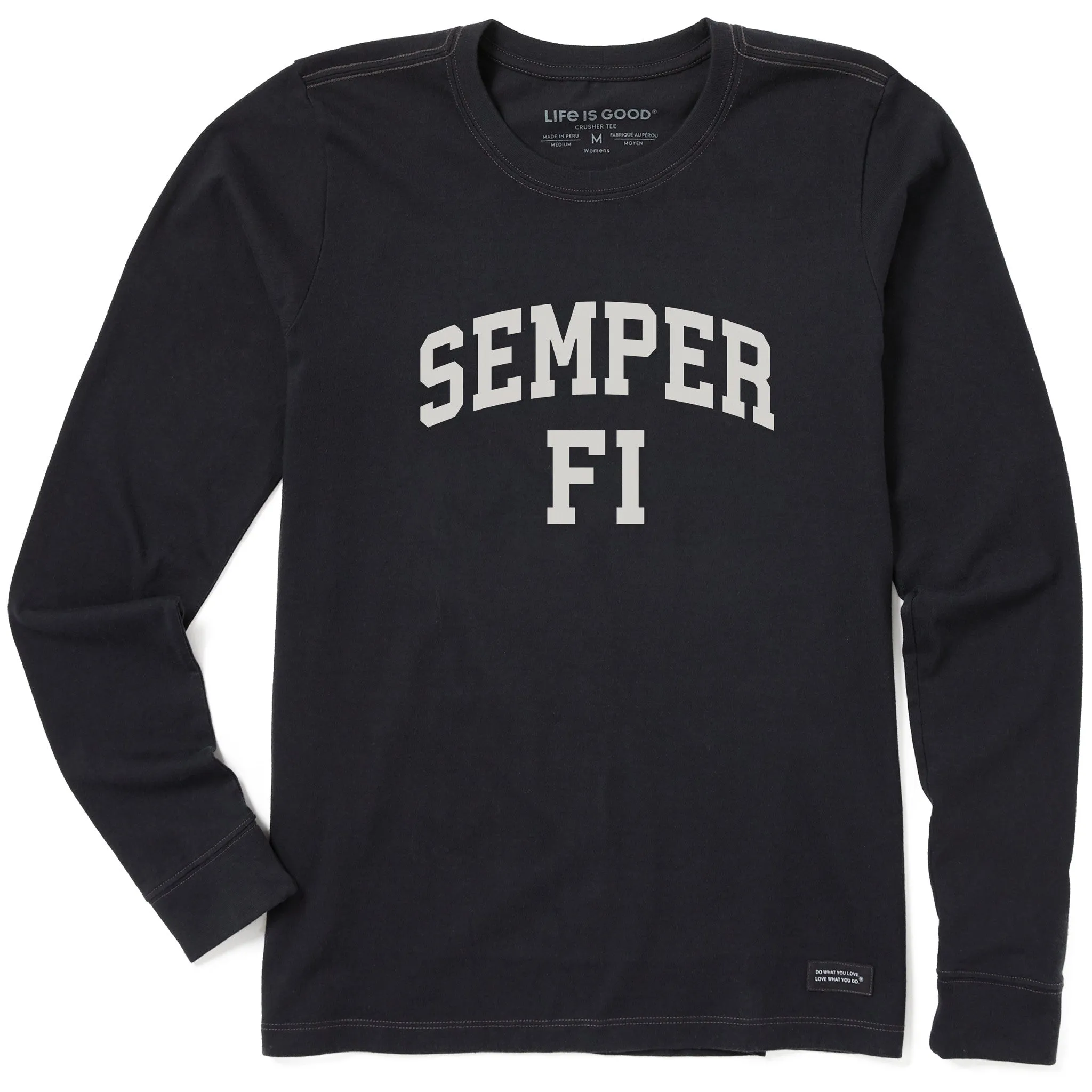 Women's Semper Fi Arch Long Sleeve Crusher Tee sold by Life is Good