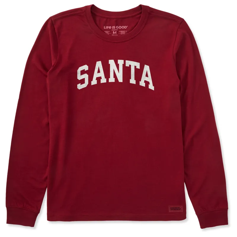 Women's Santa Arch Long Sleeve Crusher Tee sold by Life is Good