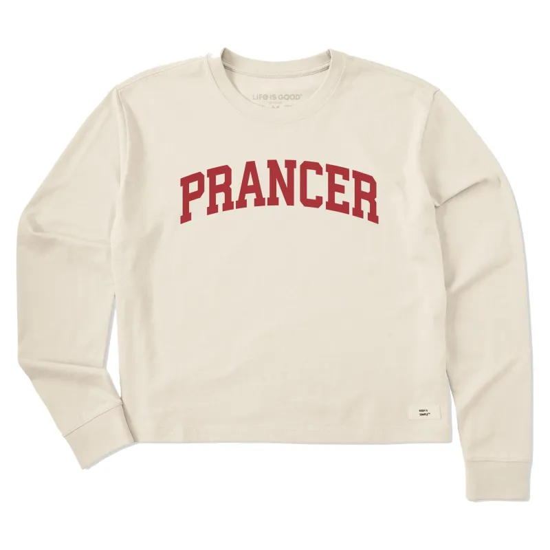 Women's Prancer Arch Long Sleeve Crusher Boxy Tee sold by Life is Good
