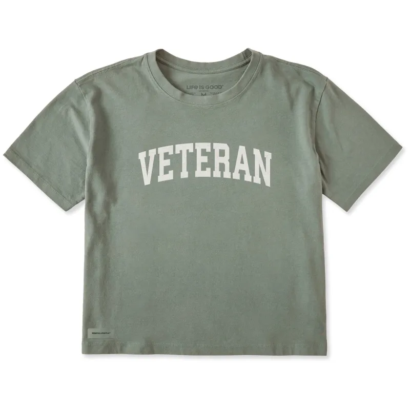 Women's Veteran Arch Short Sleeve Crusher Boxy Tee sold by Life is Good