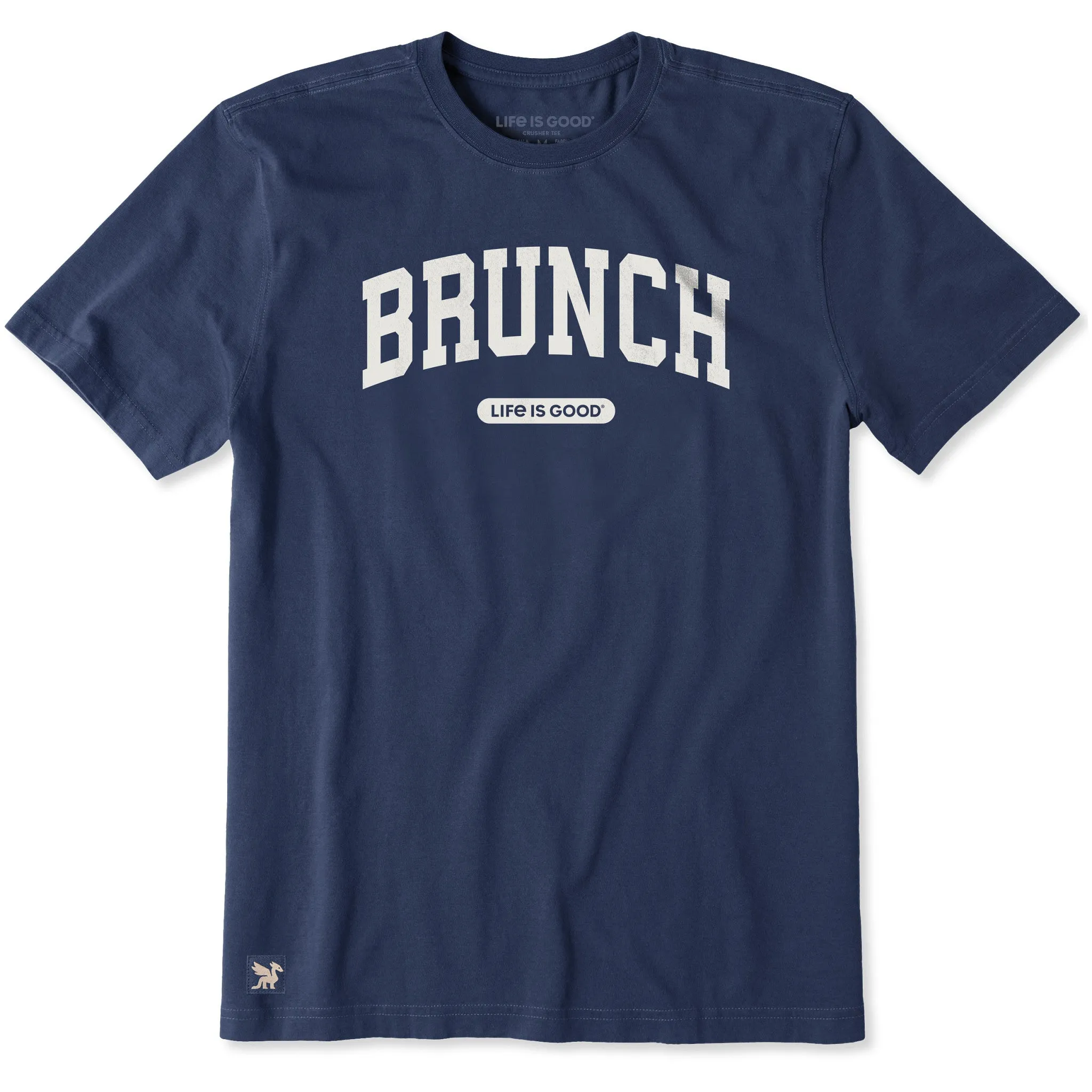 Men's Brunch Arch Short Sleeve Crusher Tee sold by Life is Good