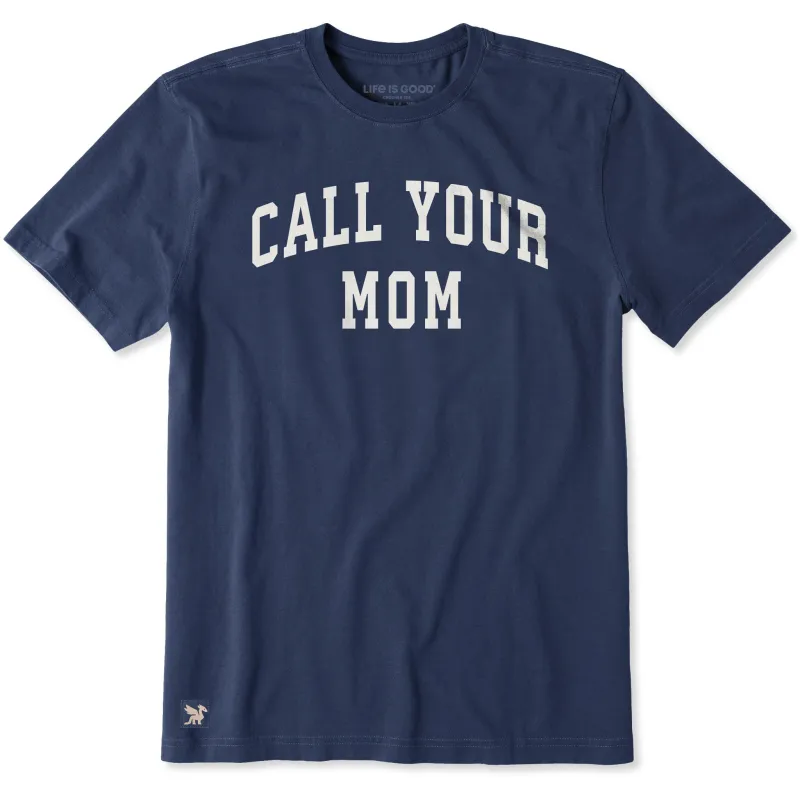 Men's Call Your Mom Arch Short Sleeve Crusher Tee sold by Life is Good
