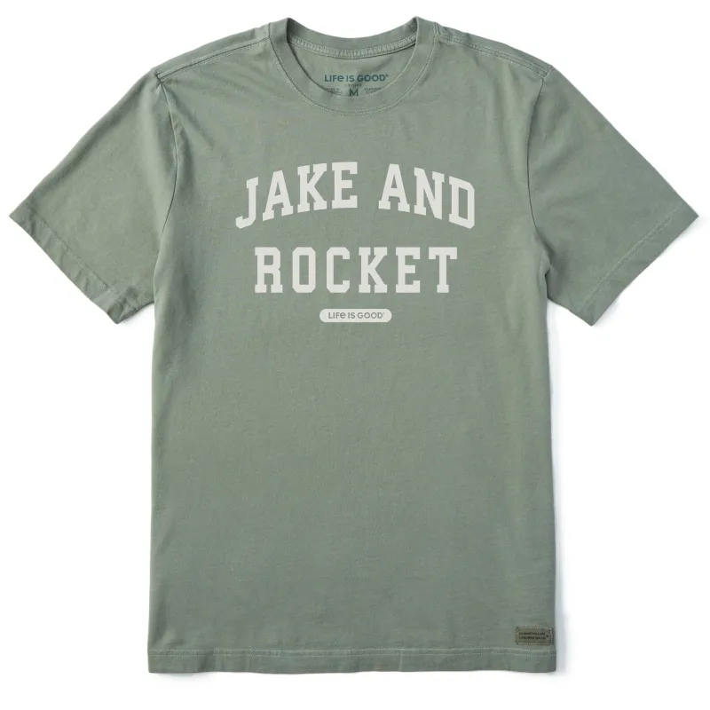 Men's Jake and Rocket Arch Short Sleeve Crusher Tee sold by Life is Good