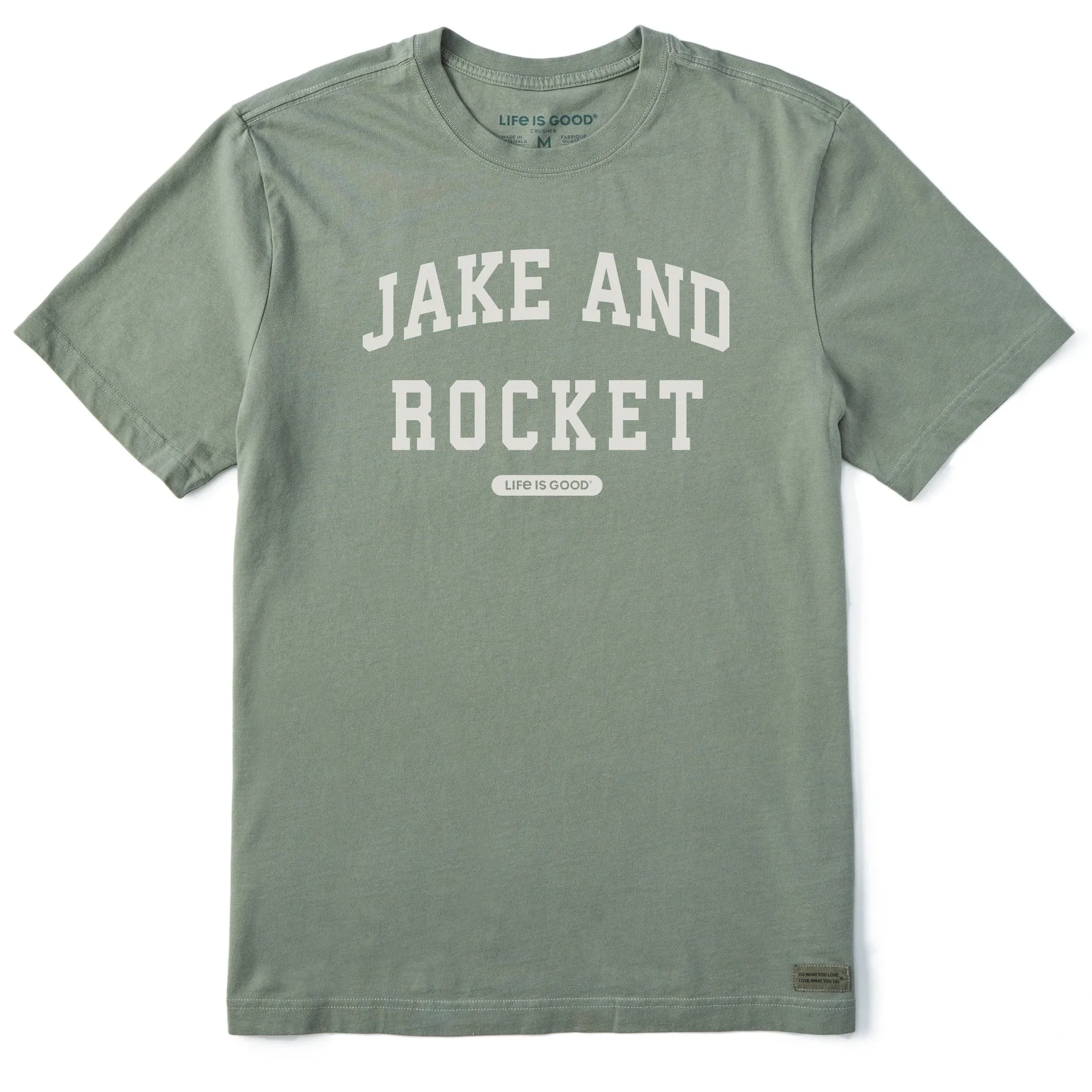 Men's Jake and Rocket Arch Short Sleeve Crusher Tee sold by Life is Good