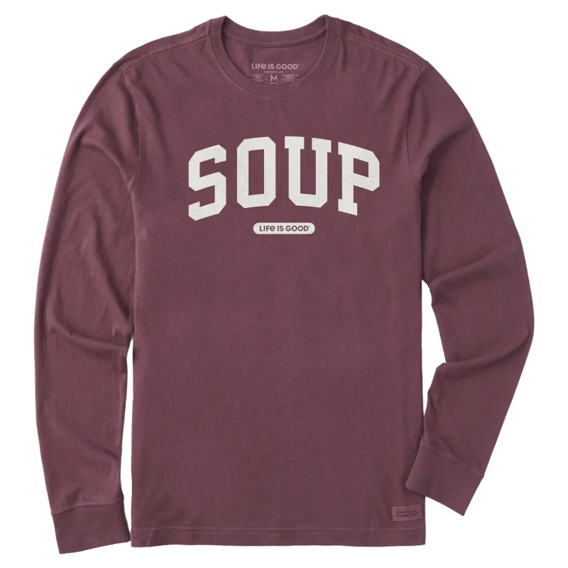 Men's Soup Arch Long Sleeve Crusher Tee sold by Life is Good