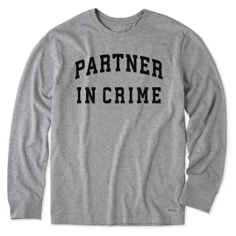 Men's Partner in Crime Arch Long Sleeve Crusher Tee sold by Life is Good