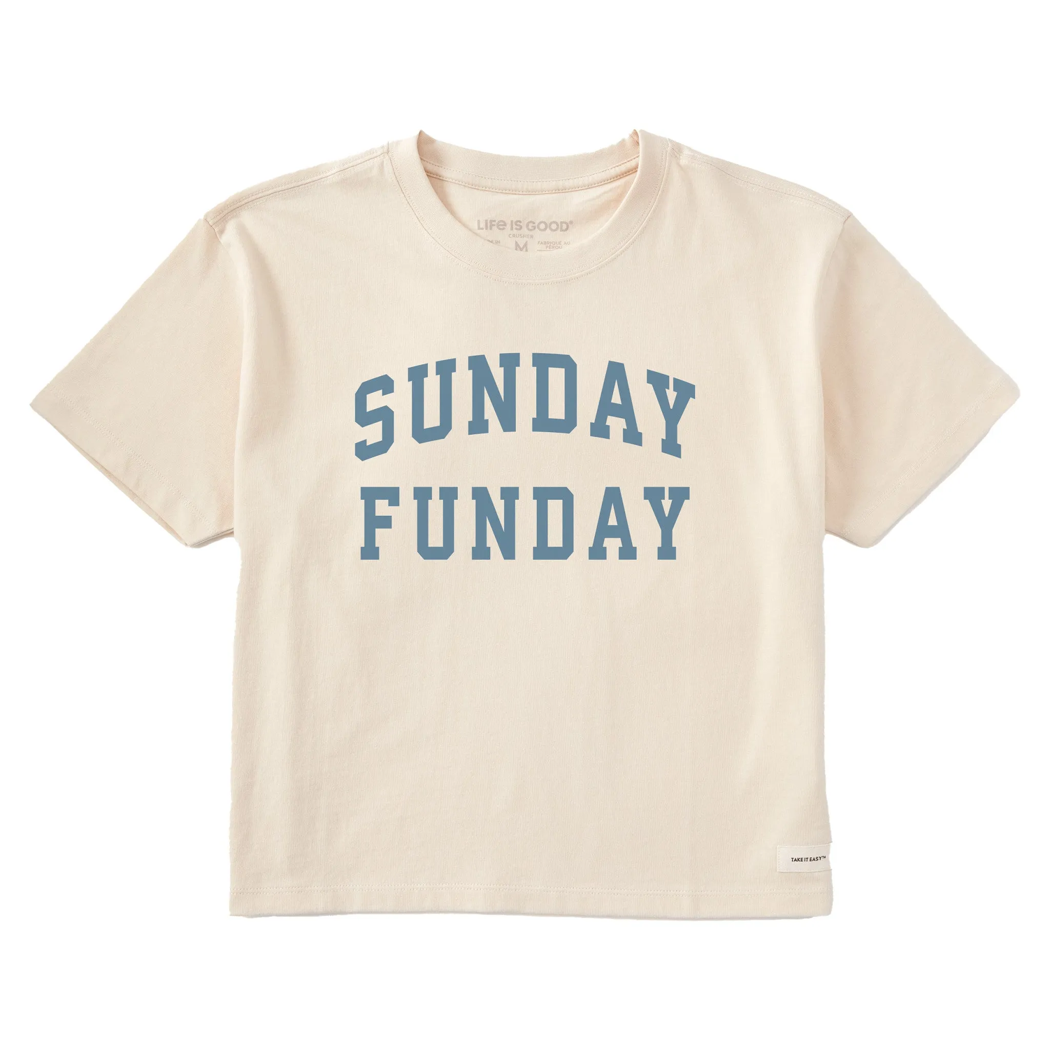 Women's Sunday Funday Arch Short Sleeve Crusher Boxy Tee sold by Life is Good