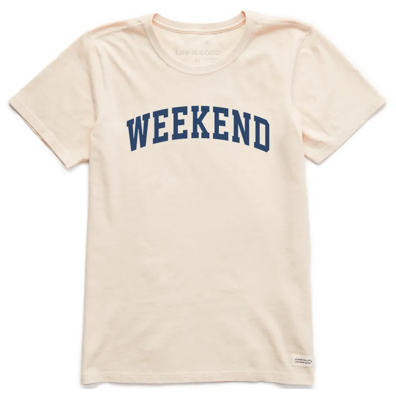 Women's Weekend Arch Short Sleeve Crusher Tee sold by Life is Good