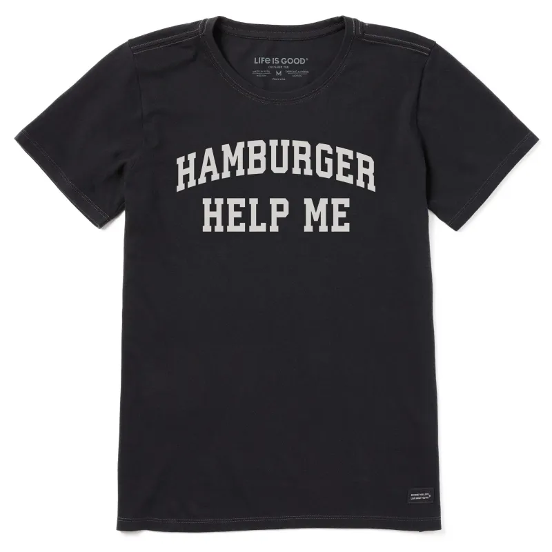 Women's Hamburger Help Me Arch Short Sleeve Crusher Tee sold by Life is Good
