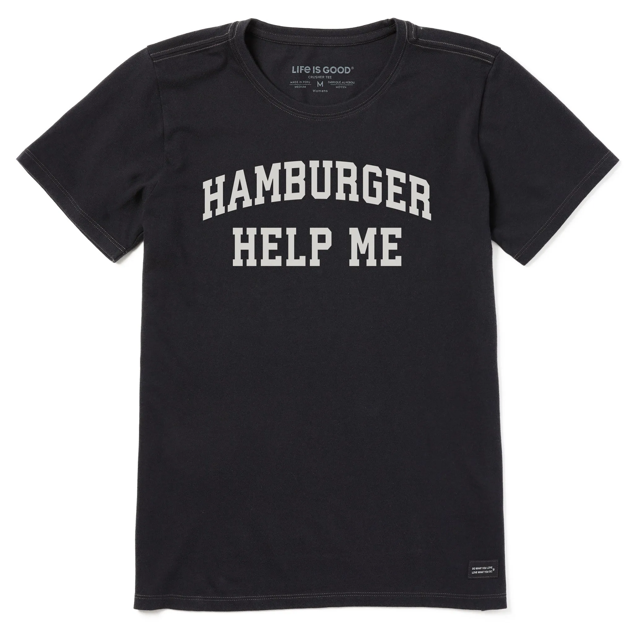 Women's Hamburger Help Me Arch Short Sleeve Crusher Tee sold by Life is Good