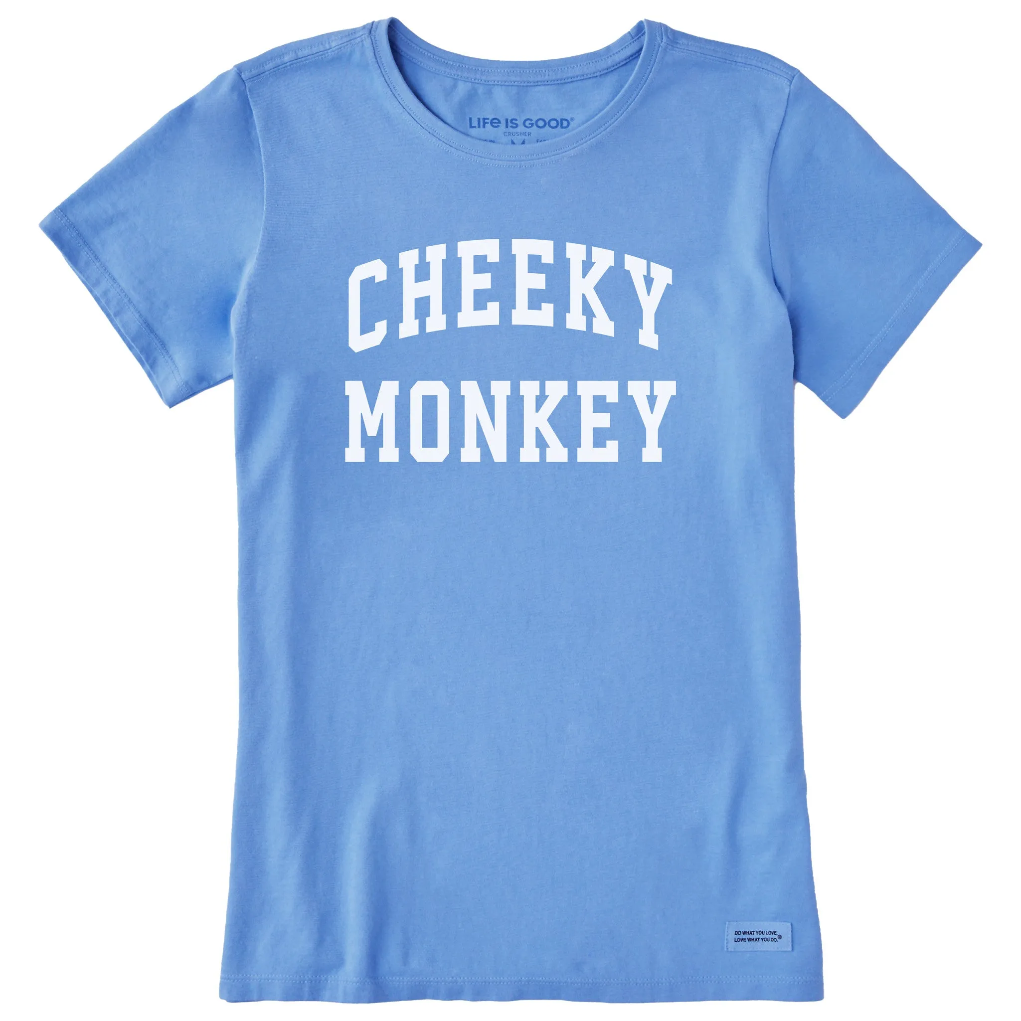 Women's Cheeky Monkey Arch Short Sleeve Crusher Tee sold by Life is Good