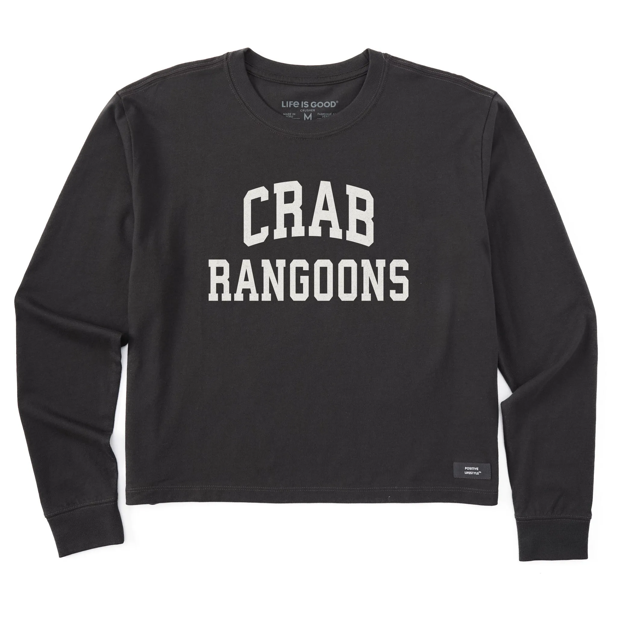 Women's Crab Rangoons Arch Long Sleeve Crusher Boxy Tee sold by Life is Good
