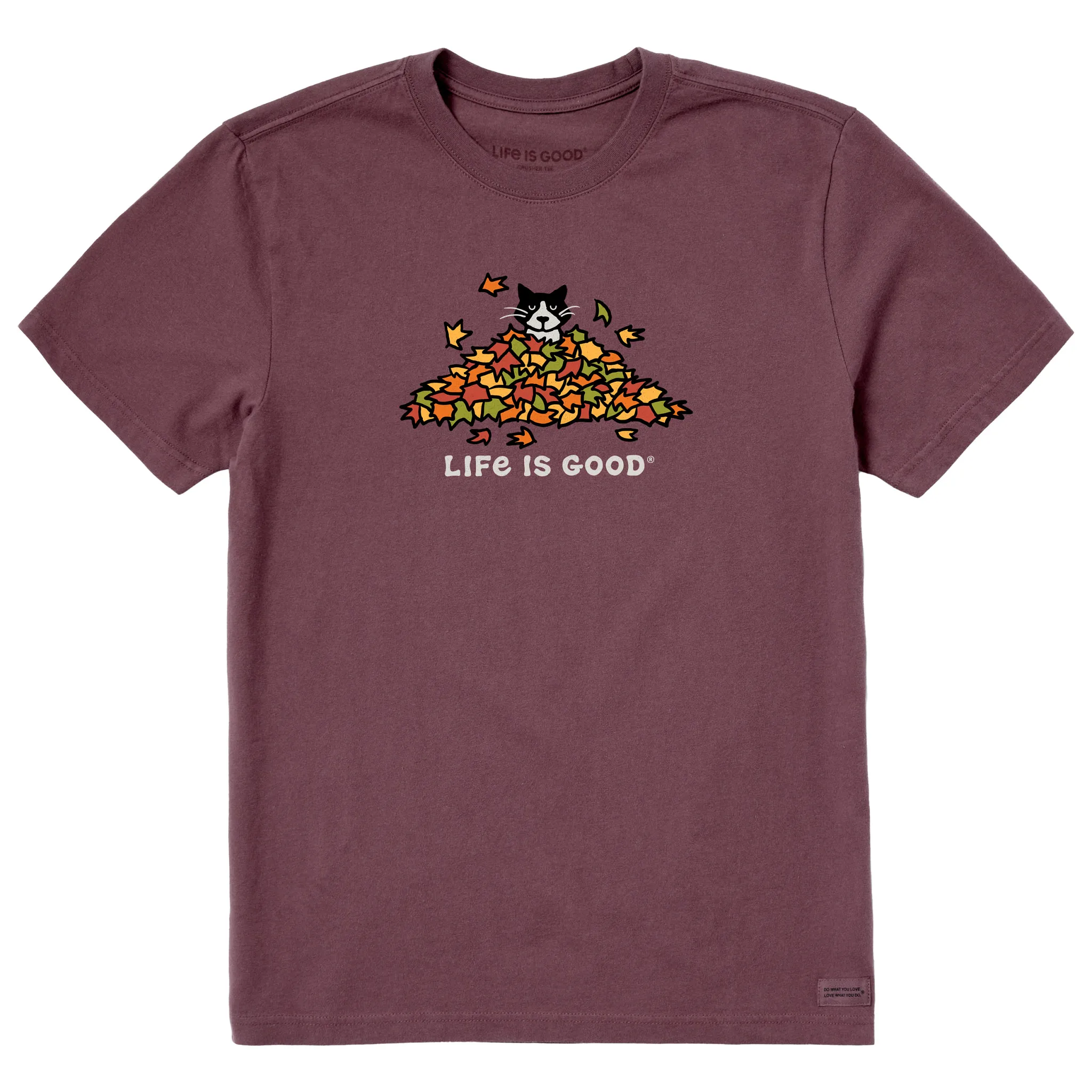 Men's Cat Gets Up and Leaves Short Sleeve Crusher Tee sold by Life is Good