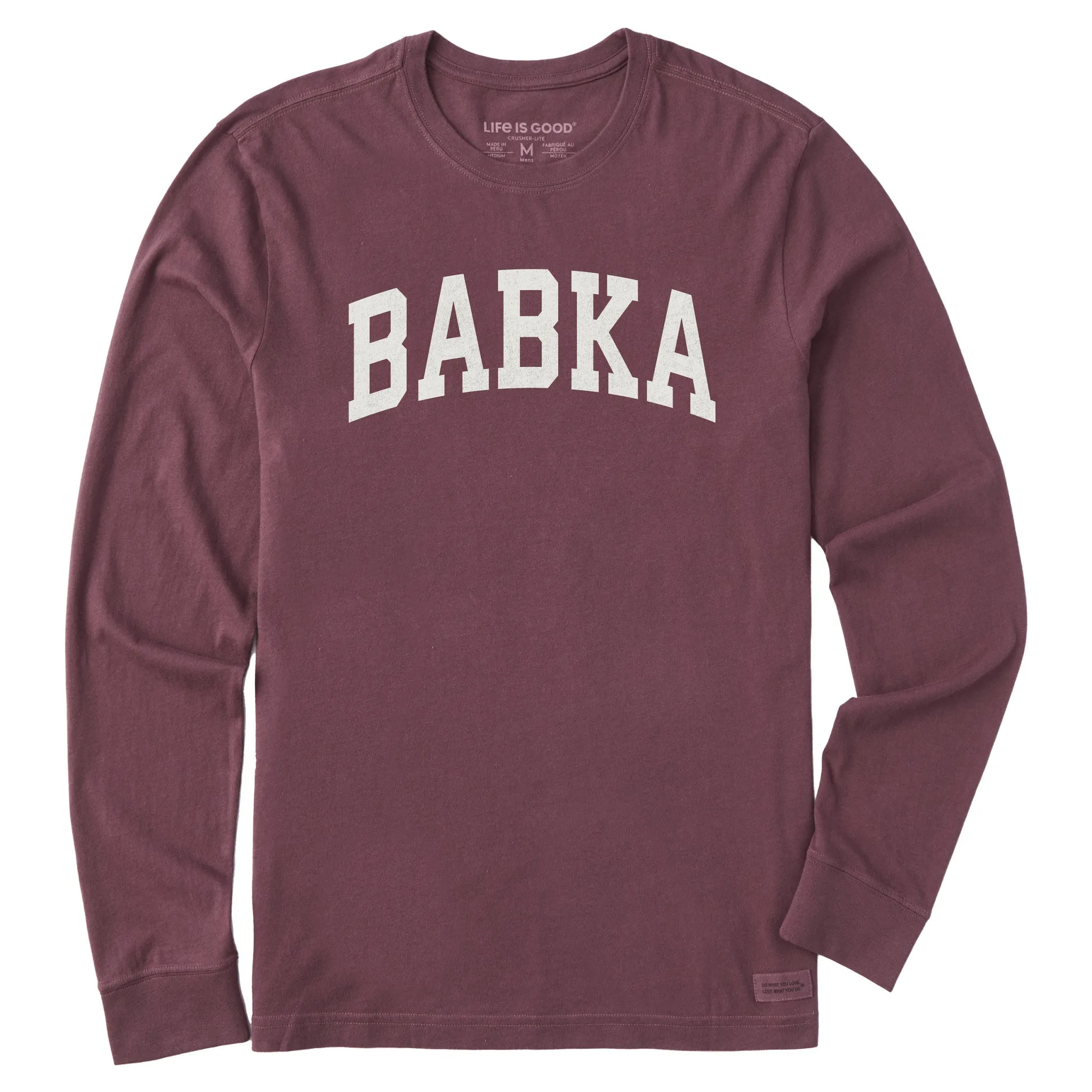Men's Babka Arch Long Sleeve Crusher Tee sold by Life is Good