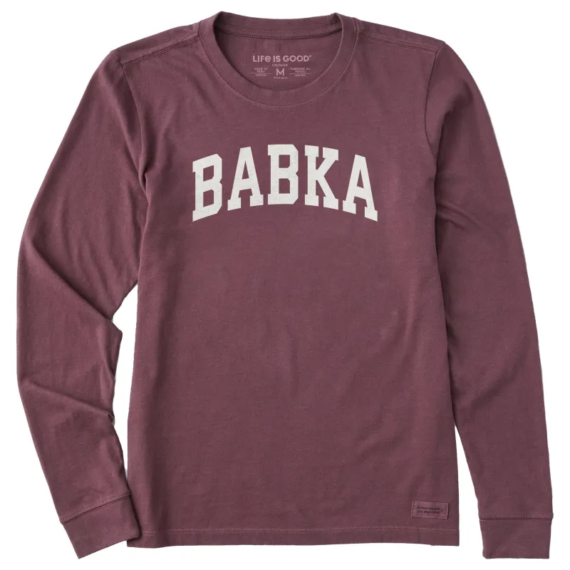 Women's Babka Arch Long Sleeve Crusher Tee sold by Life is Good