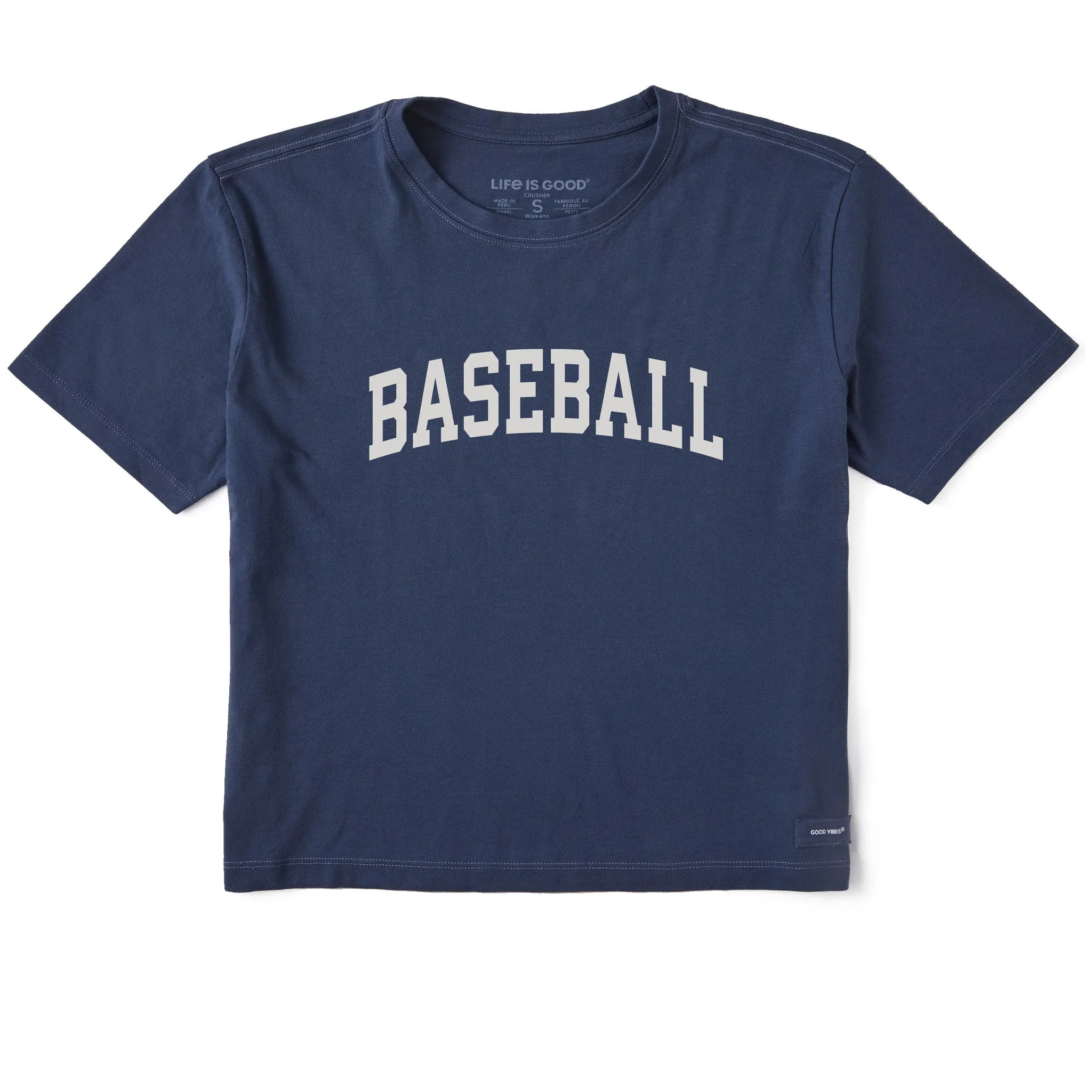 Women's A Baseball Arch Short Sleeve Crusher Boxy Tee sold by Life is Good