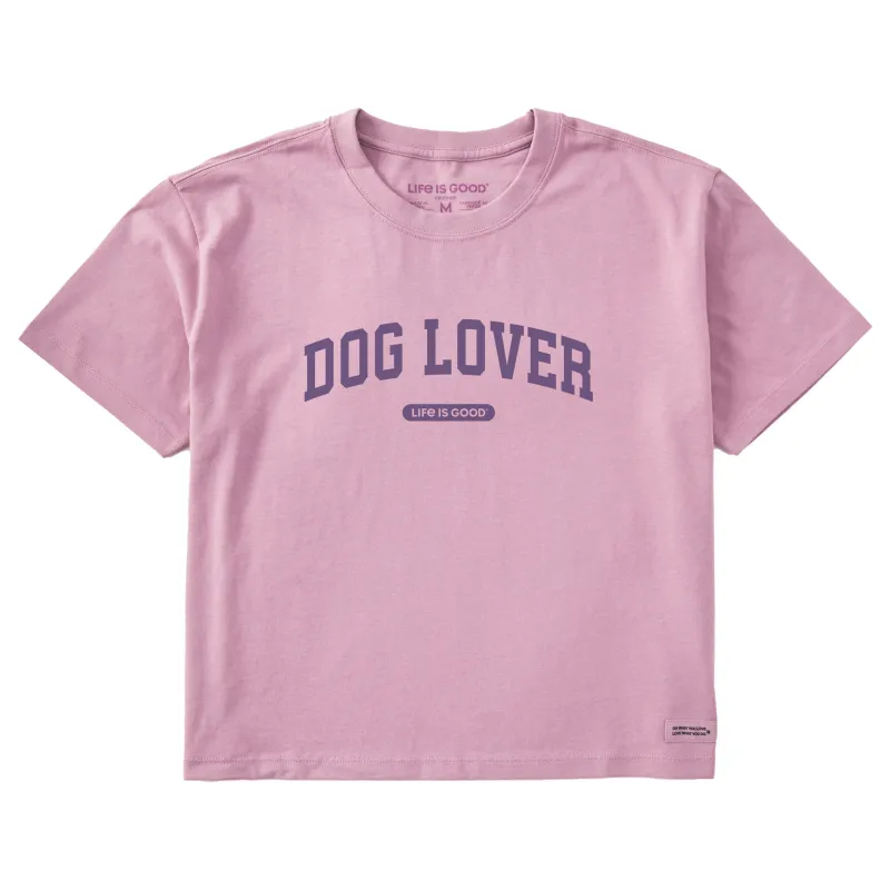 Women's Dog Lover Arch Short Sleeve Crusher Boxy Tee sold by Life is Good